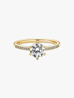 Pandora Clear Sparkling Crown Solitaire Ring